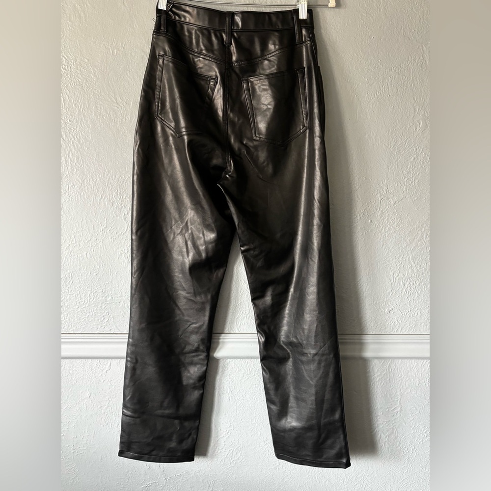 Abercrombie&Fitch 90s Straight Ultra High Rise Curve Love Faux Leather Pants  29 - Picture 6 of 12